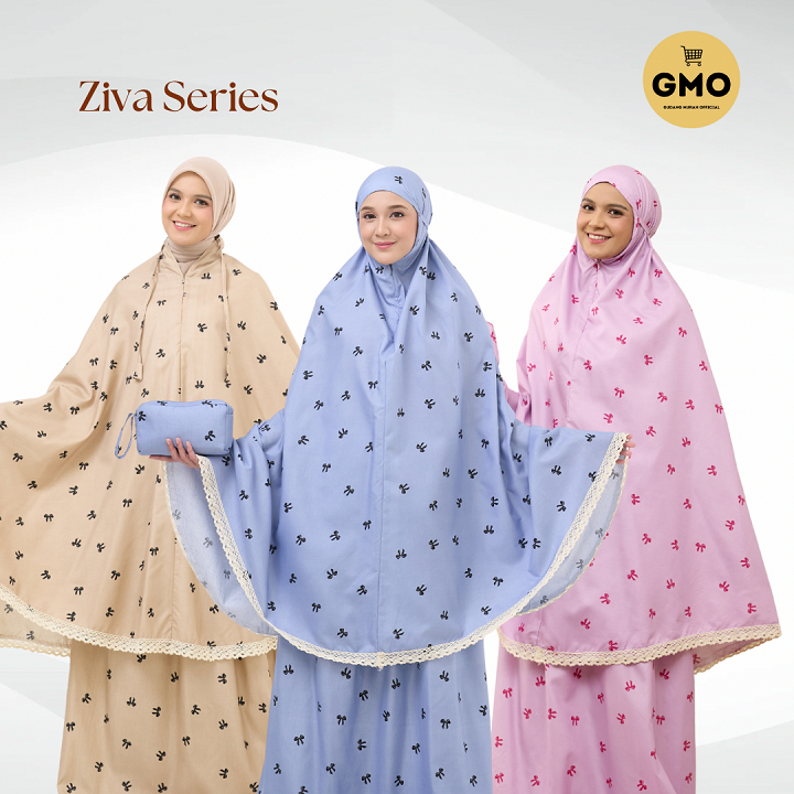Mukena Traveling Alisya Dewasa 2in1 Katun Microtex Premium ZIVA Series – Semi Jumbo, Mewah & Nyaman 