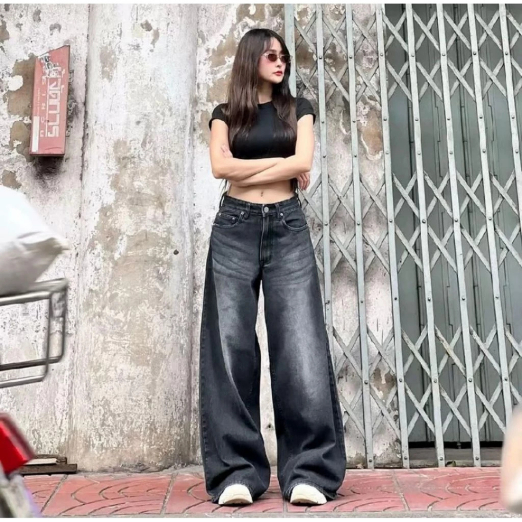 BAGGY JEANS WANITA HIGHWAIST PREMIUM