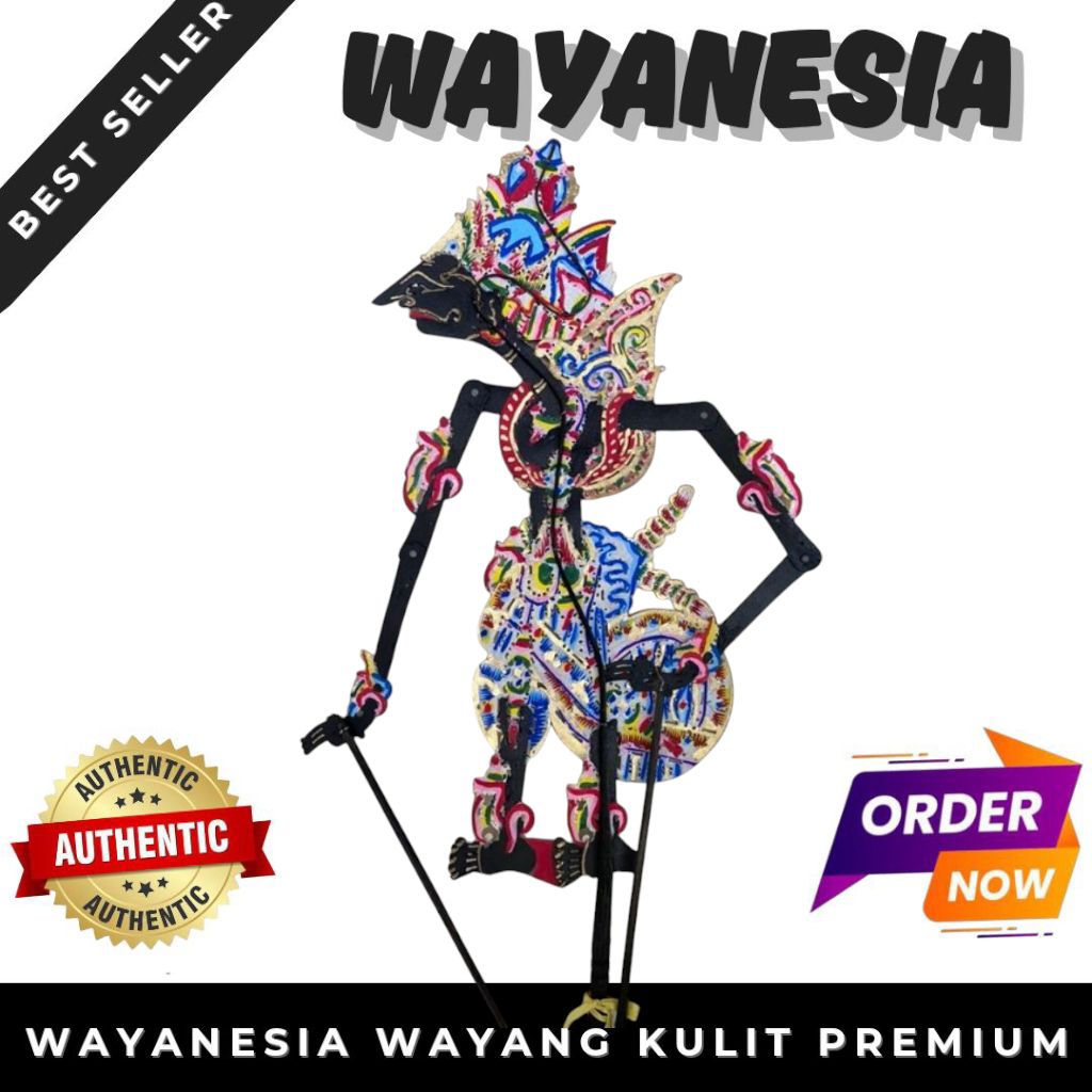 WAYANG KULIT ASLI KRESNA HITAM UKURAN STANDAR DALANG