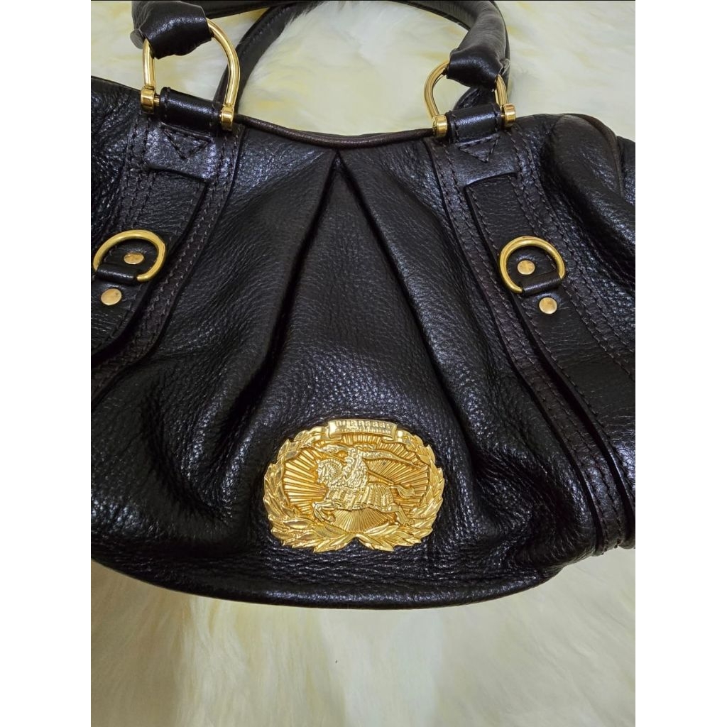 Burberr* leather bag preloved