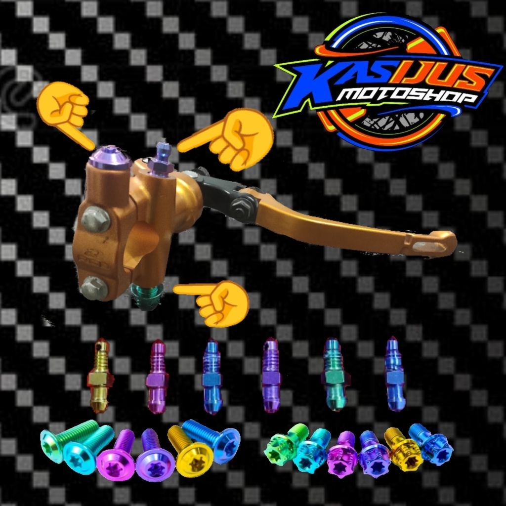 baut nepel angin master rem rcb s1 titanium + baut tutup spion titanium master rem rcb s1 +  nepel s