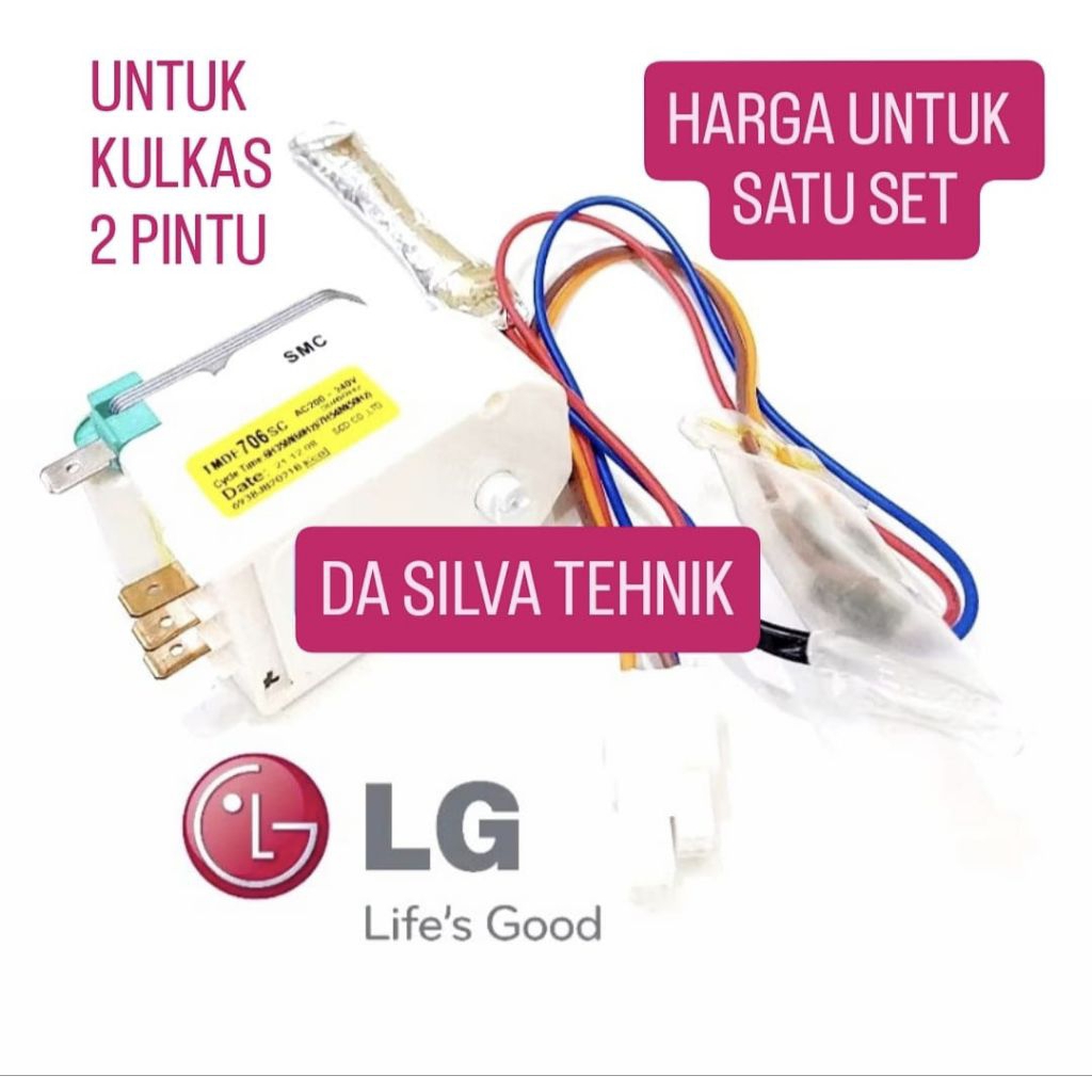 TIMER & DEFROST BIMETAL KULKAS LG 2 PINTU  ORIGINAL 1 SET # TIMER PUSE DEPROST KULKAS MEREK LG SATU 
