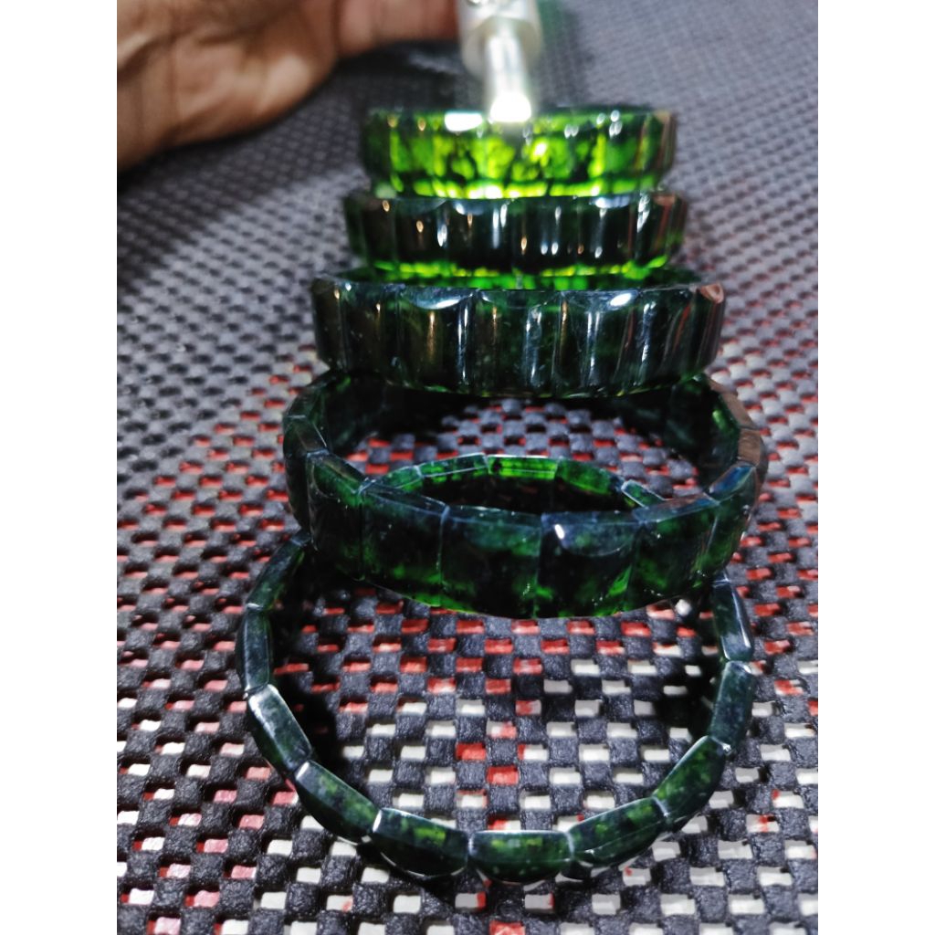 Gelang NATURAL giok hitam black jade aceh