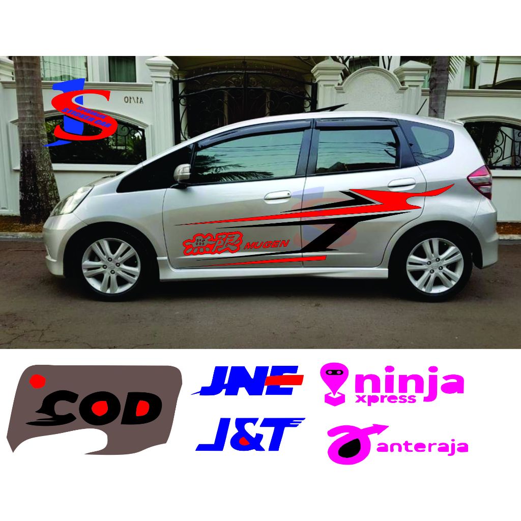 STIKER MOBIL JAZZ RS STIKER CUTTING MOBIL HONDA JAZZ GD3 STICKER BODI MOBIL HONDA JAZZ GE8