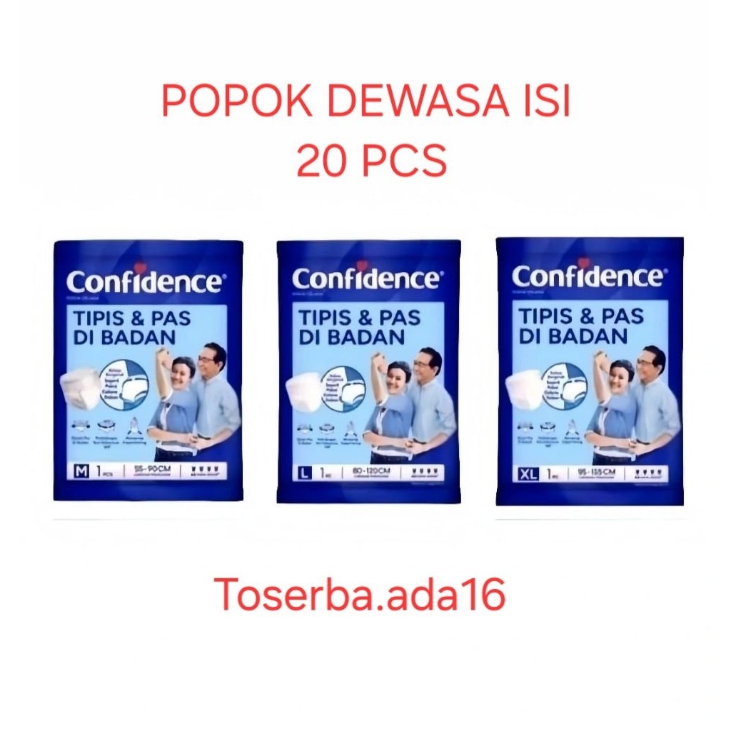 Confidence Popok Dewasa 20 pcs - Confidence Adult Premium Pants M L XL - Confidence Popok Celana Dew