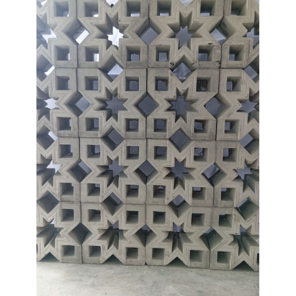 roster beton minimalis motif bintang masjid