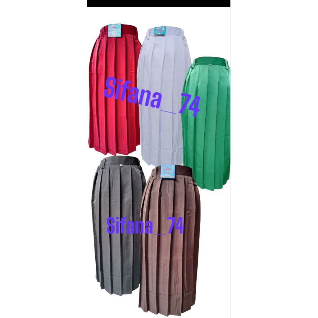 ROK SEKOLAH MI SD ROK REMPEL FULL ROK MERAH ROK HIJAU ROK PUTIH ROK HITAM ROK COKLAT USIA 6-13THN