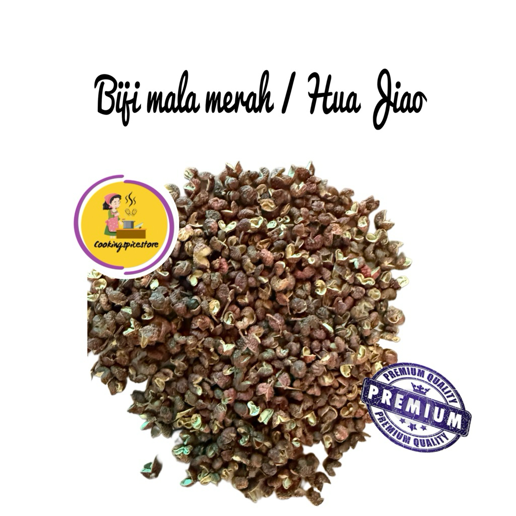 

Biji Mala Merah / Chon Ciau / Hua Jiao - [ 花椒 ] - / Red Szechuan Pepper / Mala / Sicuan pepper / Huaciao Impor 25gr / 50gr / 100gr
