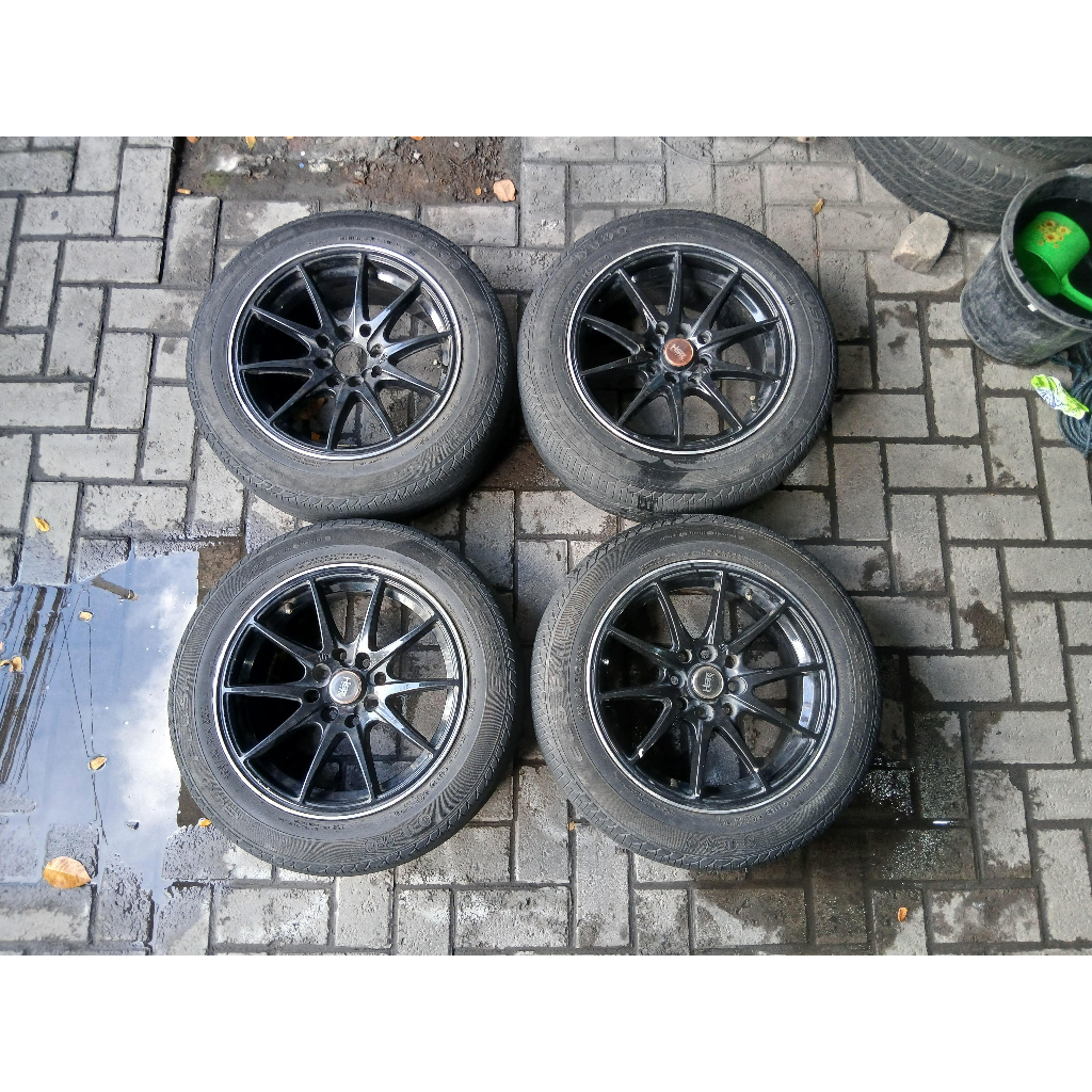 VELG BEKAS HSR POINT R15 LEBAR 7 4X100/4X114 + BAN 185 65 R15