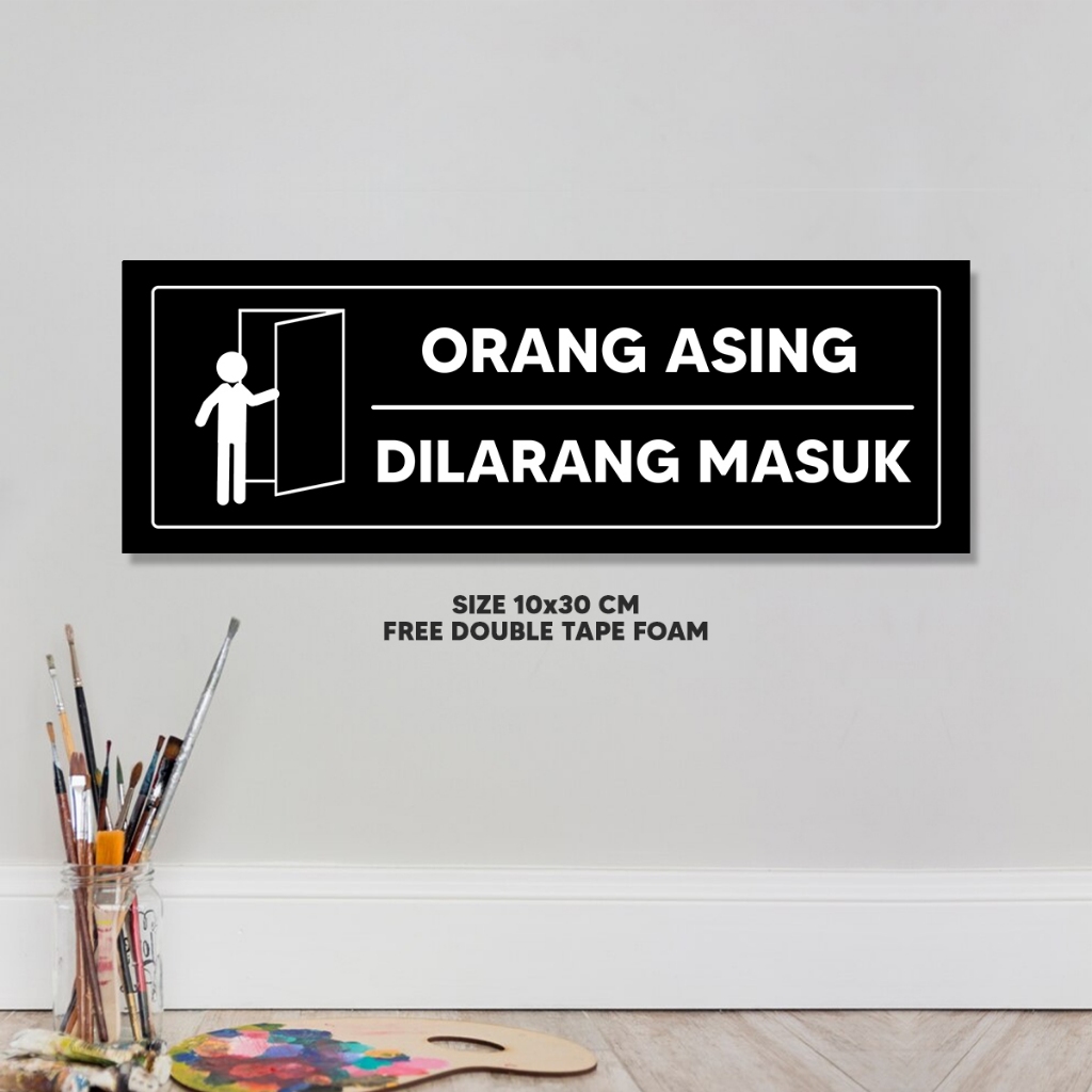 Hiasan Pintu Orang Asing Dilarang Masuk - Hw - Decorin.aja