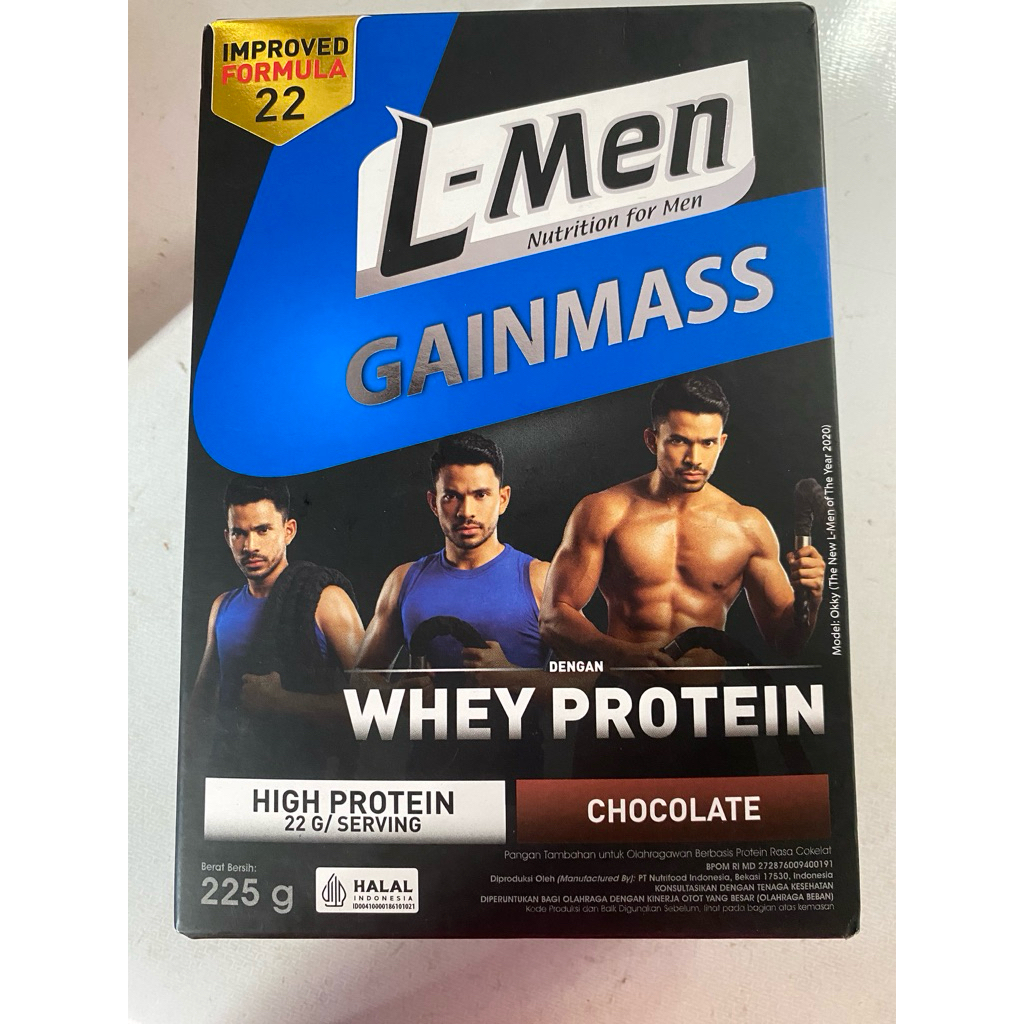 

L men susu bubuk gain mass for men coklat 225 gram