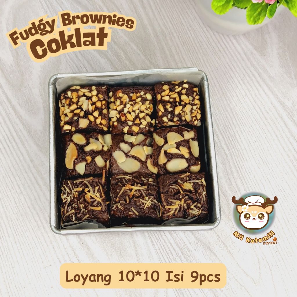 

Fudgy Brownies Sekat 10x10 isi 9pcs , Fudgy Brownies Coklat Small