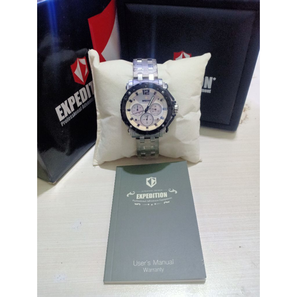 JAM TANGAN WANITA EXPEDITION E 6402 M RANTAI STAINLESS STEEL WATER RESISTANT 5 ATM