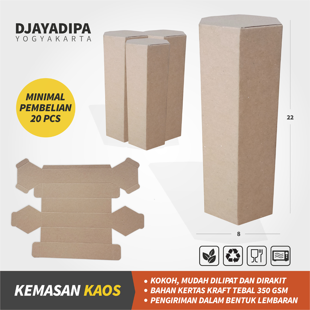 

Dus Polos Kemasan Kaos Bahan Kertas Kraft Tebal 350 Gsm - Kokoh dan Mudah Dilipat