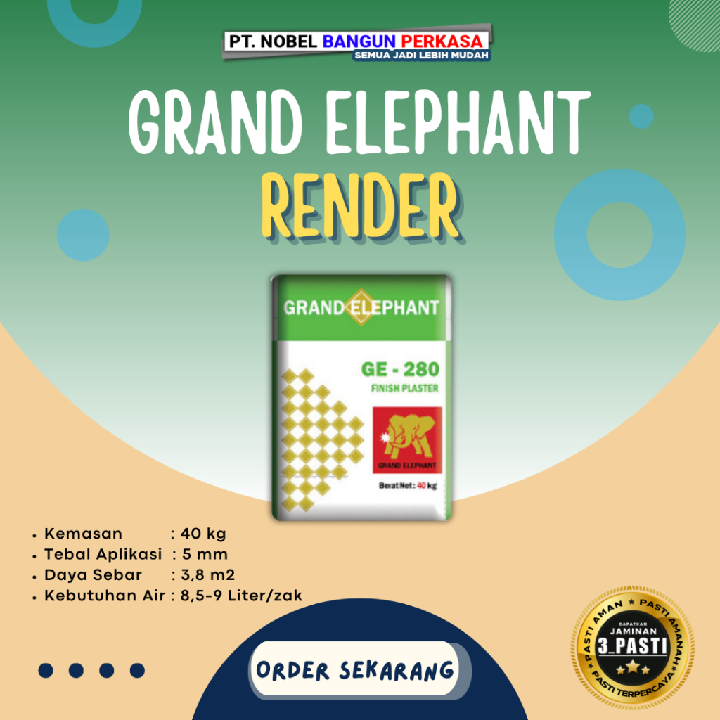 Semen Mortar Grand Elephant Render 40kg "GE 280"