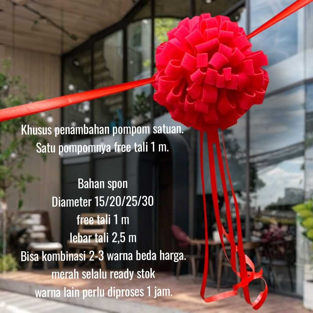 

Dqueen Florist - Penambahan pompom satu / 1 pompom - Peresemian Gedung - Peresmian sekolah - Peresmian Jakarta - Peresmian Grand Opening - Peresmian mewah