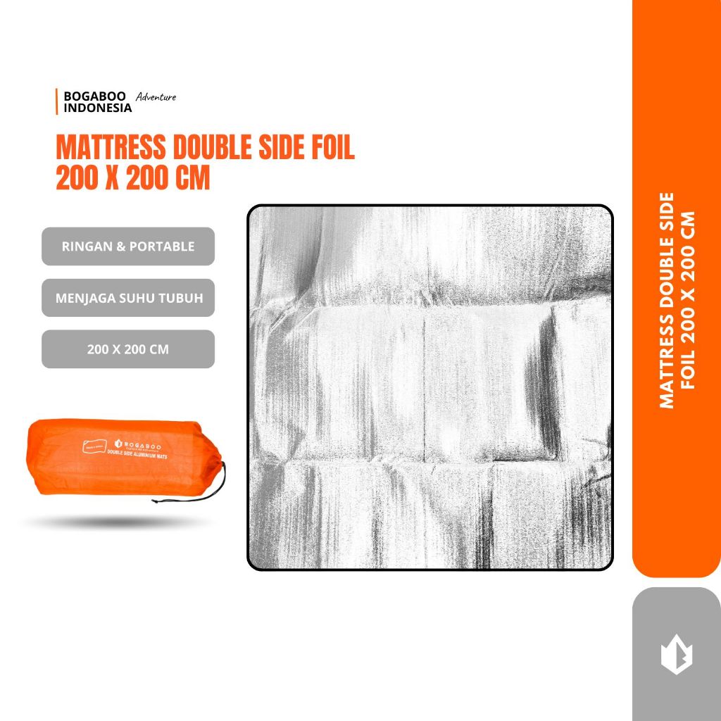 COD Matras Foil Double Side  BOGABOO - BOGABOO Double Side Mattress Foil 200 X 200 Cm - Matras Alumu