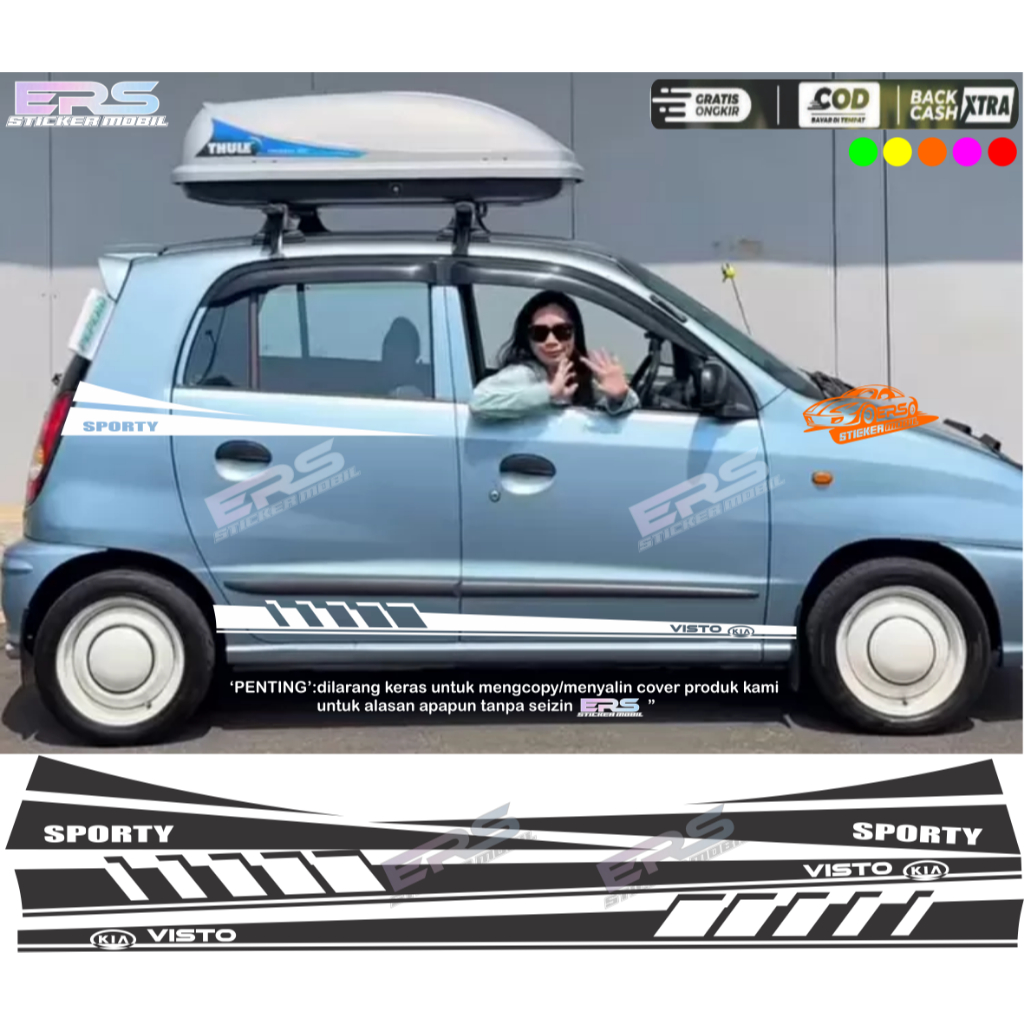STIKER STICKER MOBIL KIA VISTO LIST SPORT TERLARIS CUTTING STIKER