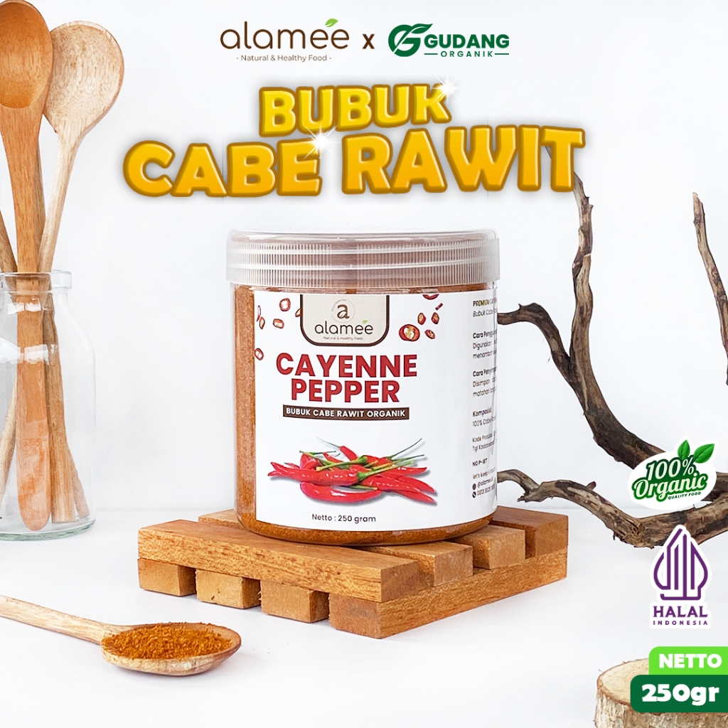 

ALAMEE Bubuk Cabe Rawit Cayenne Pepper Seasoning Powder Tanpa Campuran Bumbu Masakan Dapur 250gr