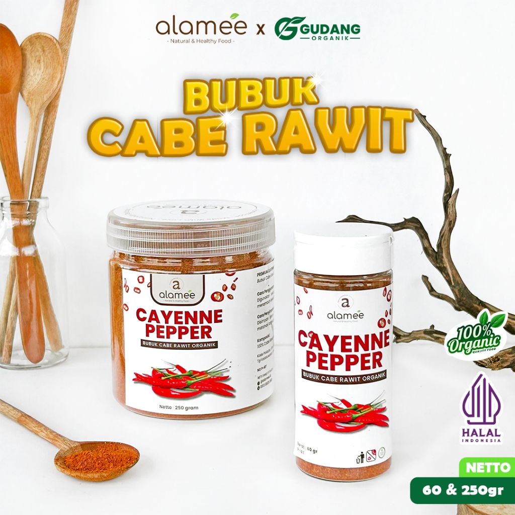 

ALAMEE Bubuk Cabe Rawit Cayenne Pepper Seasoning Powder Tanpa Campuran Bumbu Masakan Dapur 250gr
