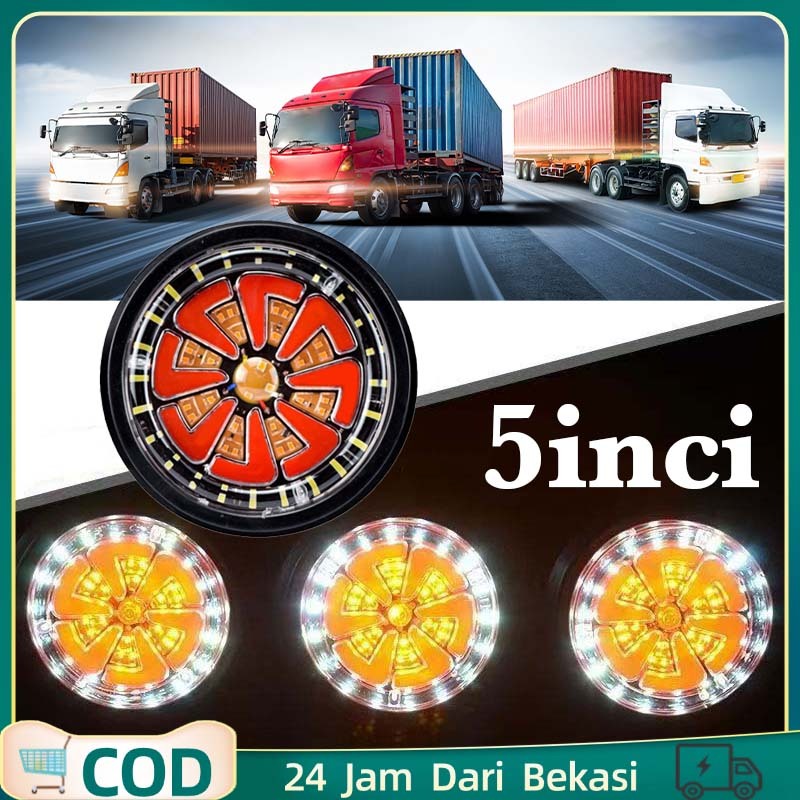 Lampu Stop Lam Belakang Truk Lampu Belakang Truk 24 Volt Bulat 16led Round Tail Light Stopan Lampu B