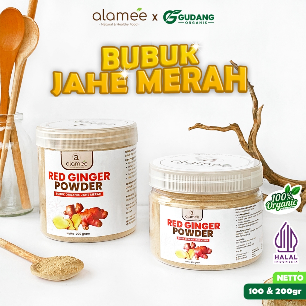 

ALAMEE Red Ginger Powder Premium Minuman Jahe Merah Bubuk Tanpa Campuran Sehat Serbuk Minuman 200gr