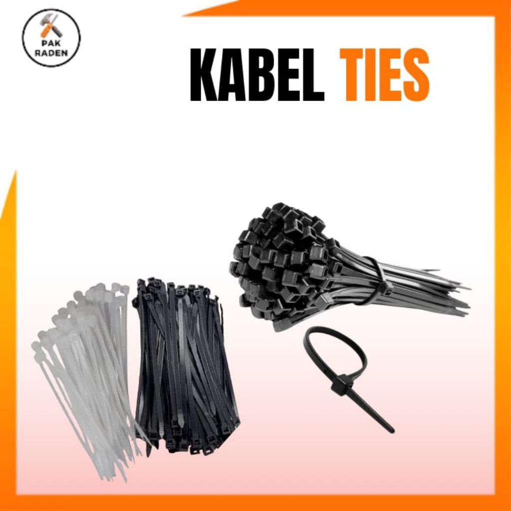 

100pcs KABEL TIES NYLON CABLE HITAM PUTIH 10cm 15cm 20cm 25cm 30cm