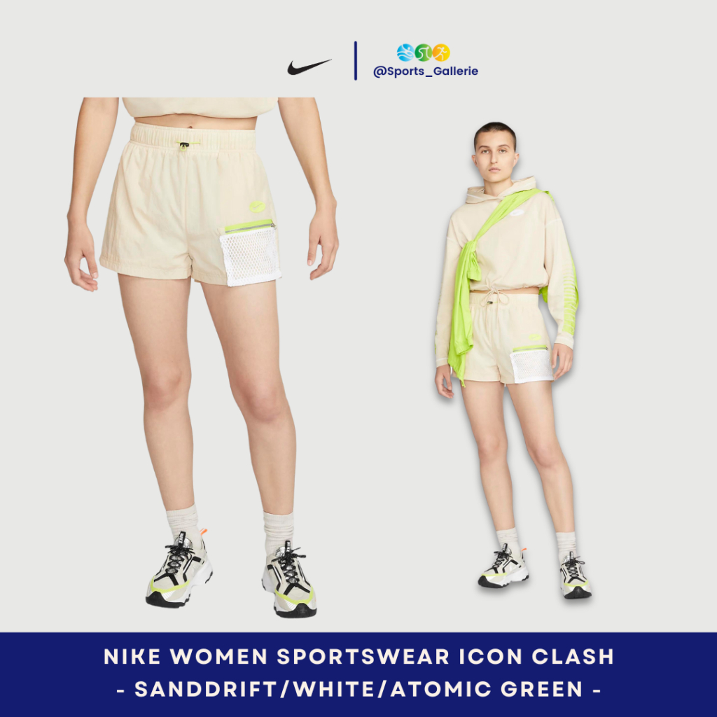 Nike Women Sportswear Icon Clash - Sanddrift/White/Atomic Green