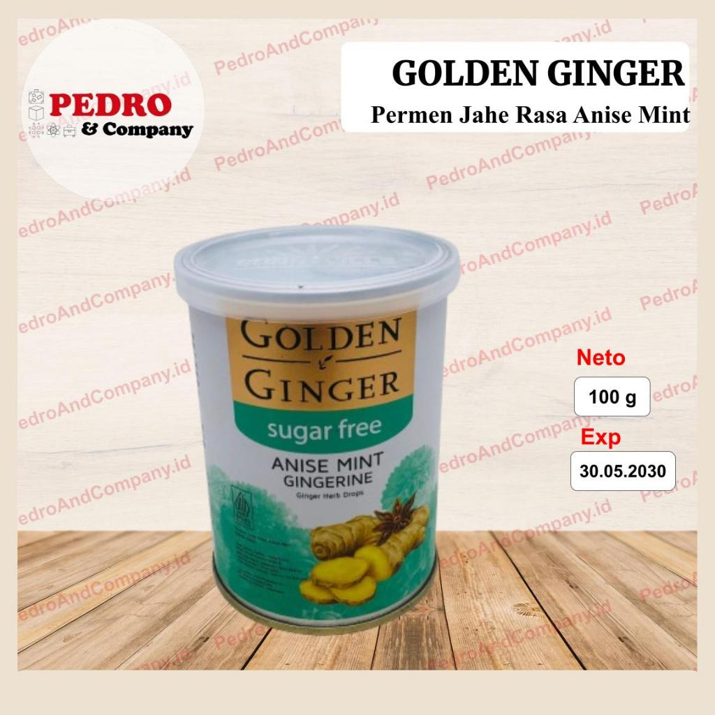 

Golden Ginger Sugar Free Anise Mint Gingerine 100 gram permen candy sweet