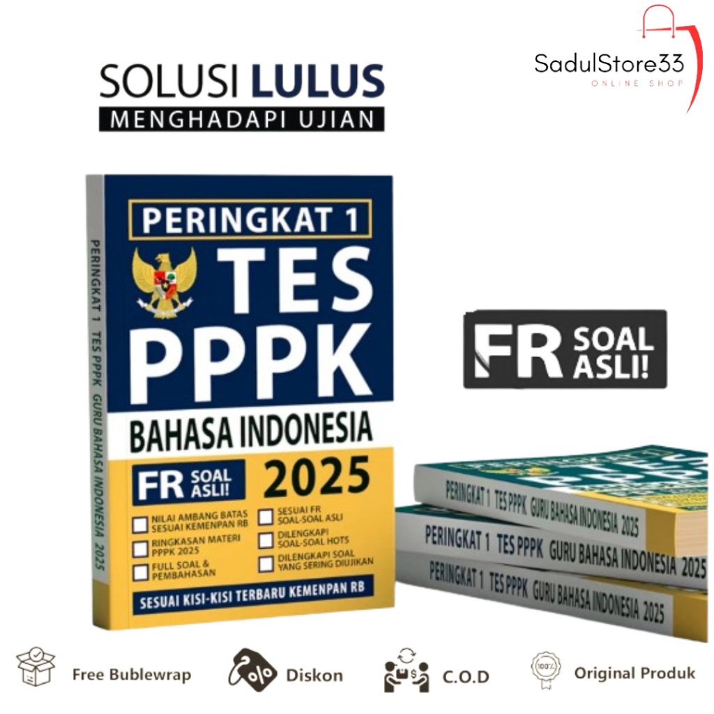 Buku Peringkat 1 PPPK Guru Bahasa Indonesia 2025 Terlengkap/Buku PPPK Guru 2025 - Media Eduka