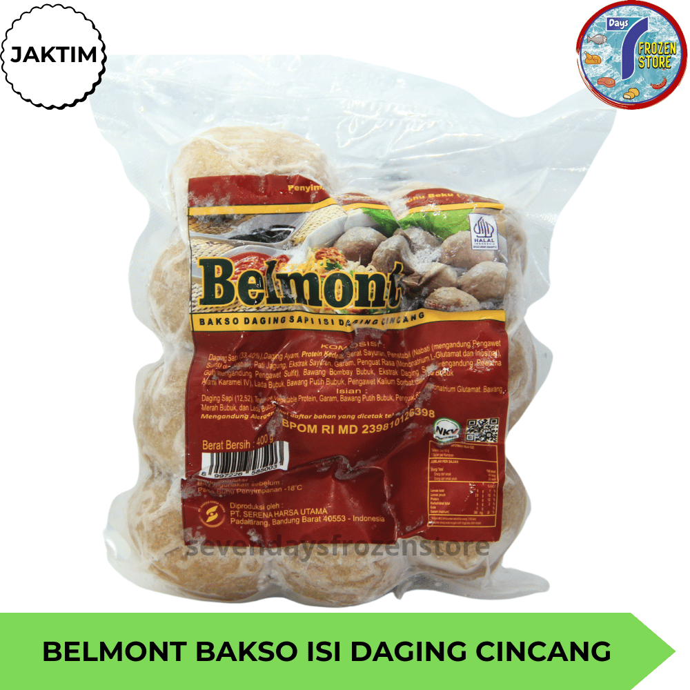 

Bakso Sapi Isi Daging Cincang Belmont Kemasan 400 Gr