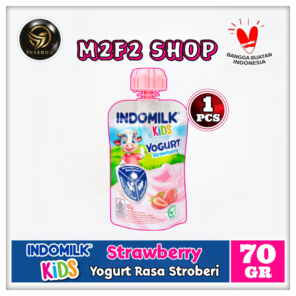 

Indomilk Kids Yogurt Strawberry | Stroberi - 70 gr (Kemasan Satuan)