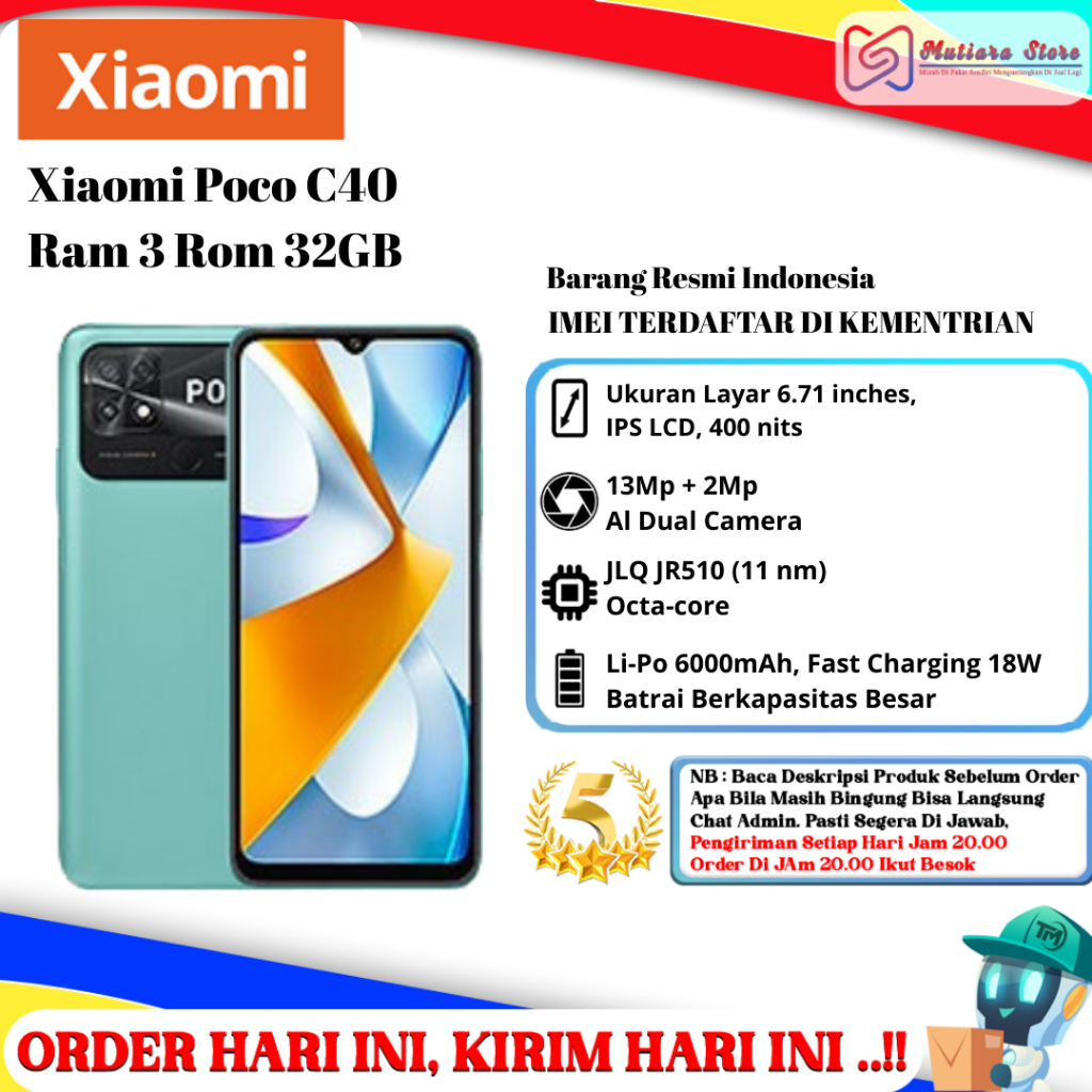 Xiaomi Poco C40 Ram 3 Rom 32GB