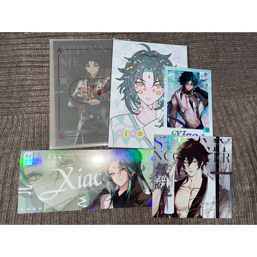 Genshin Impact Fanmerch Xiao Zhongli Postcard Set