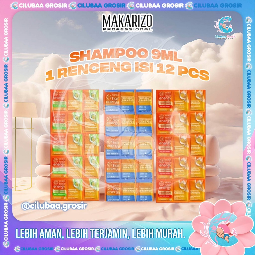 Makarizo Hair Energy Conditioning Shampoo Sachet 9ML || Makarizo Paket 1 Renceng (12 Pcs)