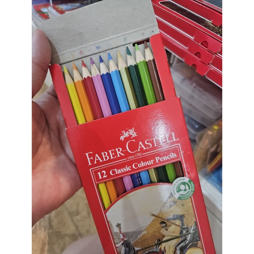 

[ORGM] Perlengkapan Menggambar Pensil Mewarnai Faber Castell Classic 12 Warna