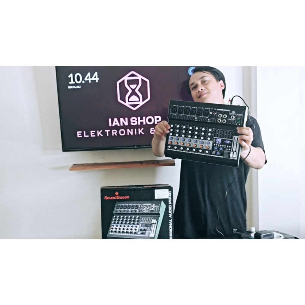Mixer Audio Soundqueen Dolphin8 Dolphin 8 New Segel Garansi 8 Chanel USB Bluetooth plus Equalizer