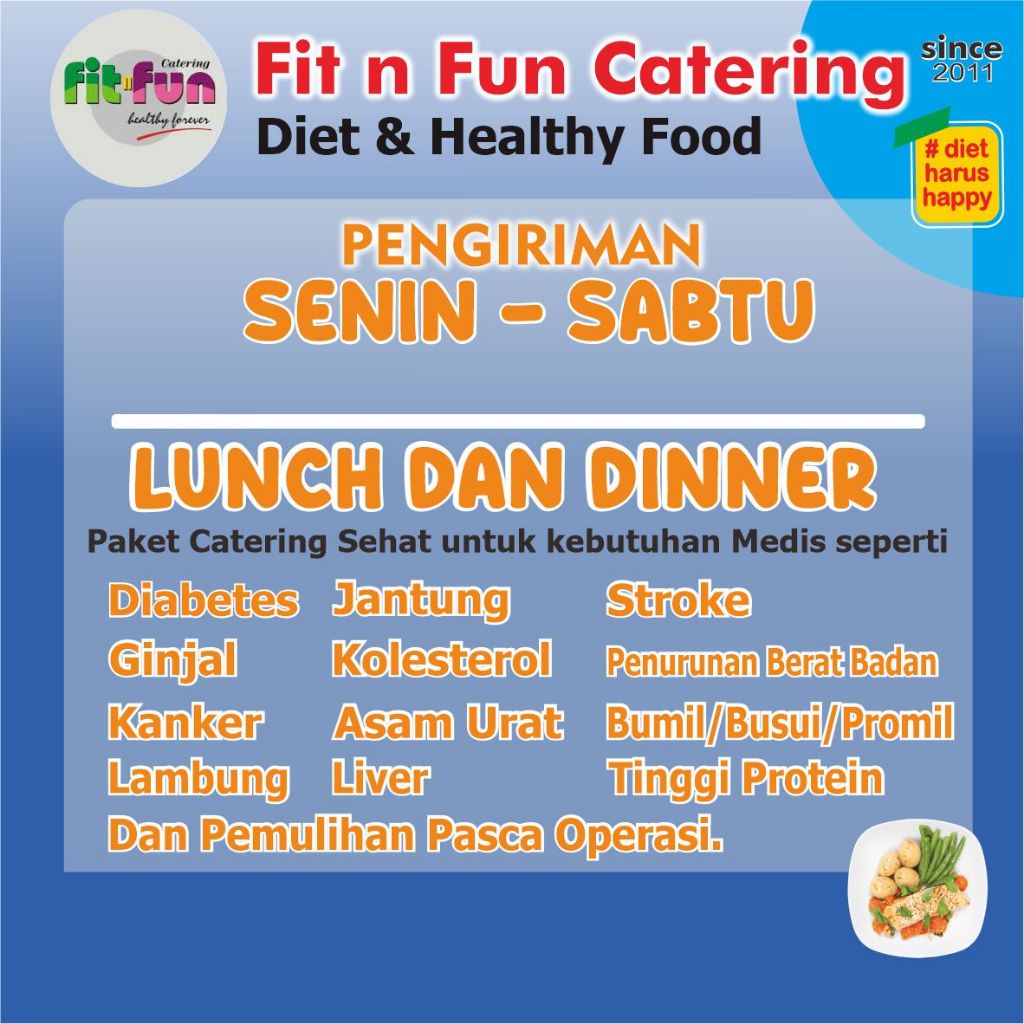 

Katering Kolesterol Pengiriman di Lunch / Dinner (Senin - Sabtu)