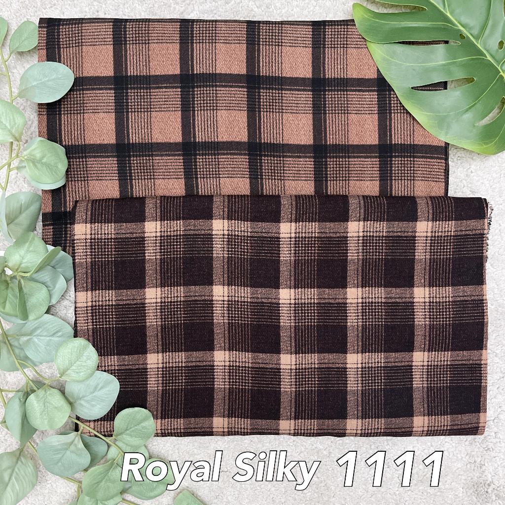 Kain Rayon Royal Silky Motif kotak-kotak Premium per 0,5m Royal Silky 1111 Kain Rayon Meteran Premiu