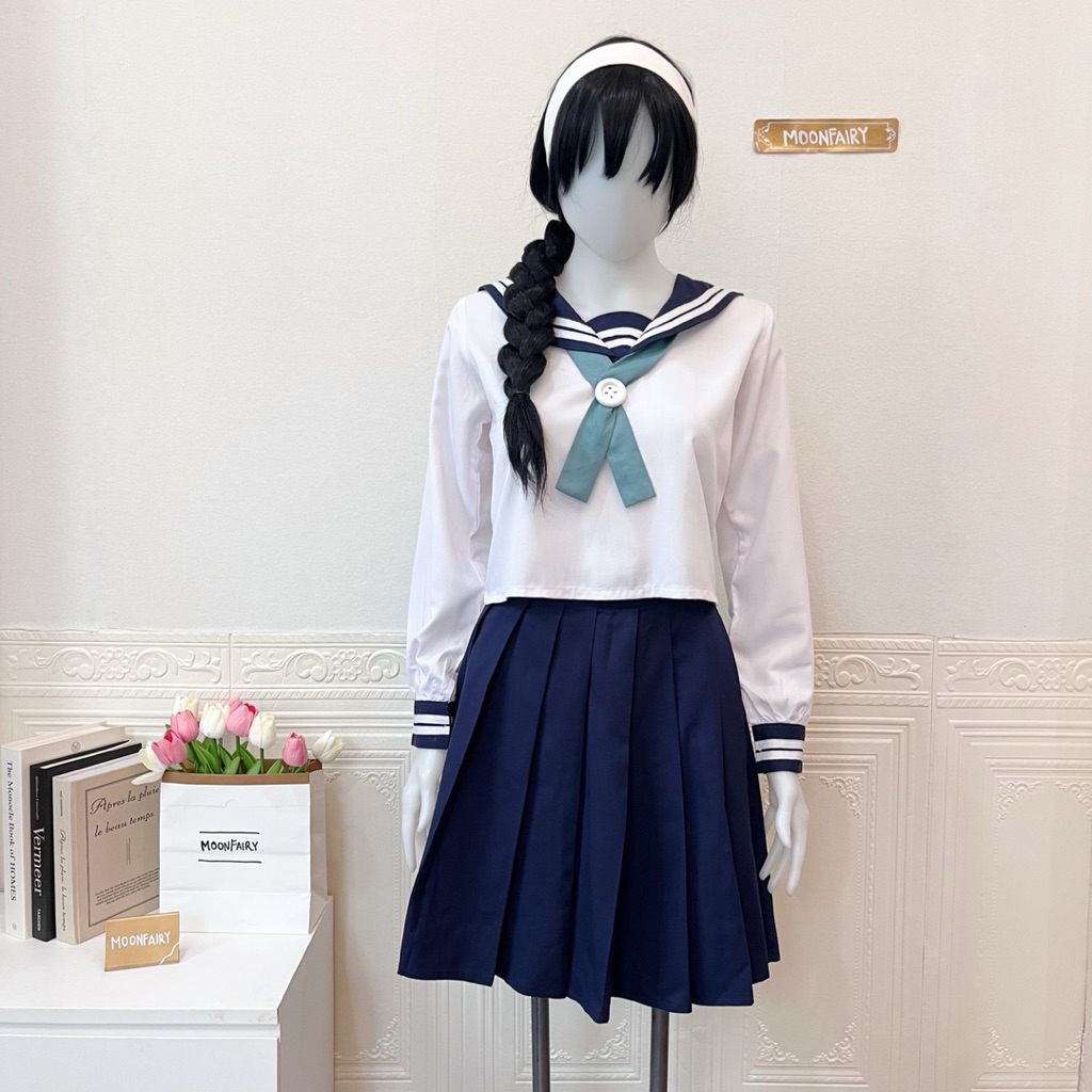 【Moonfairy】Ready Stock - Riko Amanai Cosplay Costume Jujutsu Kaisen Seifuku Fullset Wig Anime Kostum