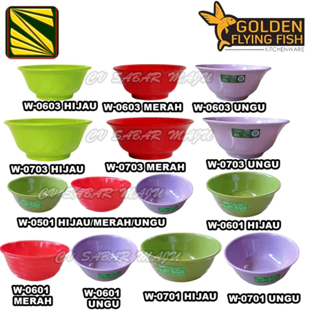 Golden Flying Fish Mangkok Ulir / Mangkok Baso / Mangkok Melamin
