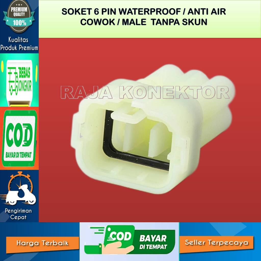 SOKET 6 PIN COWO DLC KAWASAKI SUZUKI KTM GSX –SOKET 6 PIN  DLC RESET -SOKET DLC SHORT TANPA SKUN