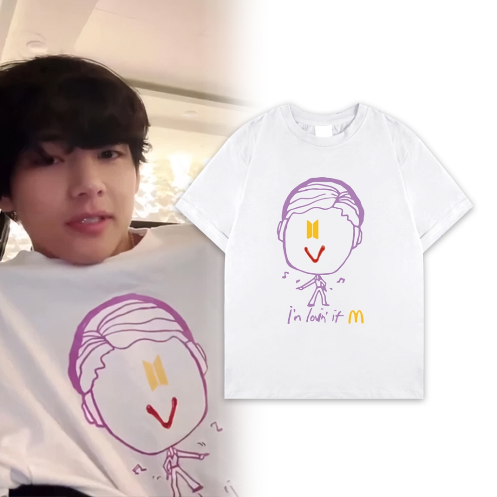 Kaos KPOP Bangtan BTS x MCD character colab - baju t shirt Korean style army | idol tee merchandise 