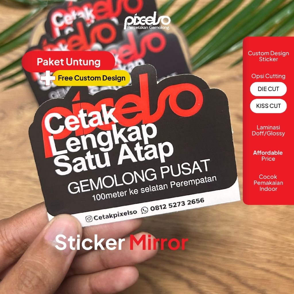 

Stiker Miror Custom 1 Hari Jadi A3+ By Cetak Pixelso
