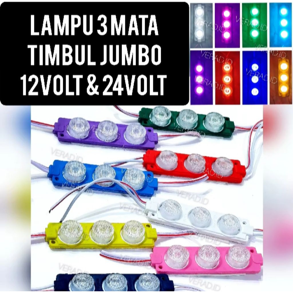 Lampu led 3 mata 12 volt