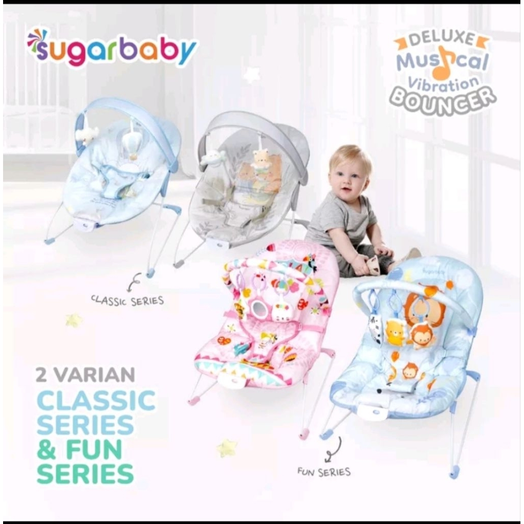 sugar baby Deluxe musical bouncer / ayunan bayi / bouncer baby.