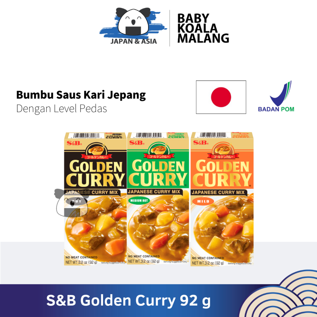 

S&B GOLDEN CURRY Mix Hot Medium Mild 92 gr | Japan Curry Hot | Kari Jepang Pedas -BKM