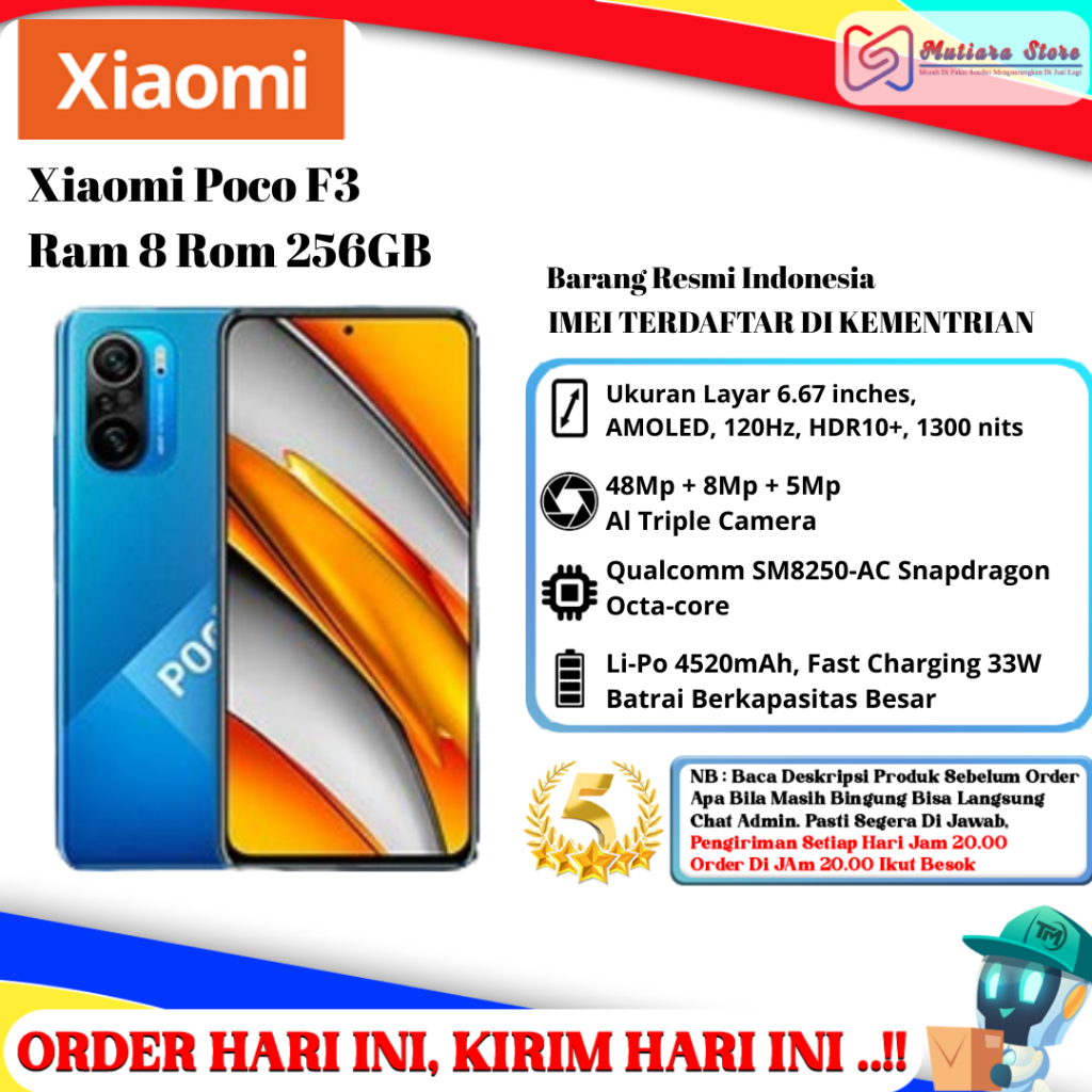 Xiaomi Poco F3 Ram 8 Rom 256GB