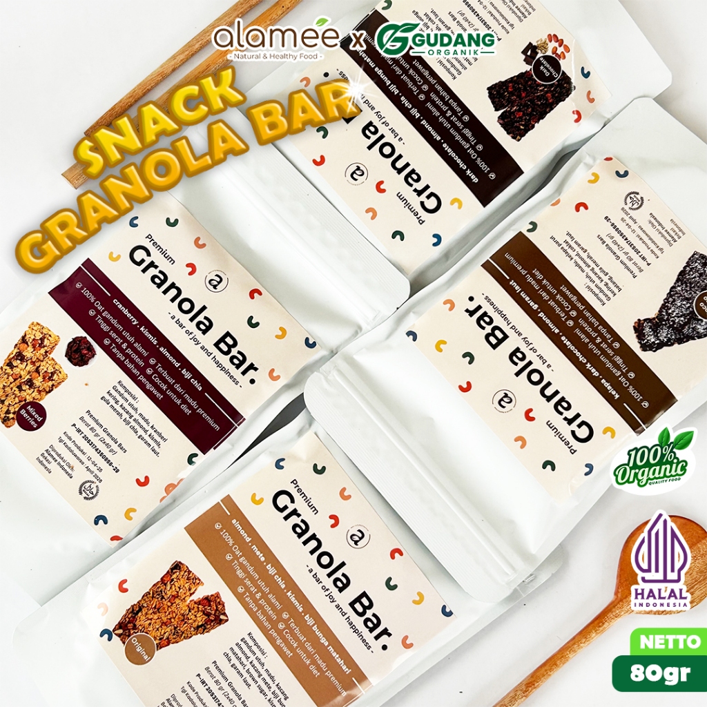

ALAMEE Granola BarSnack Snackbar Cemilan Sehat Granolabar Bites Tinggi Protein Rendah Kalori
