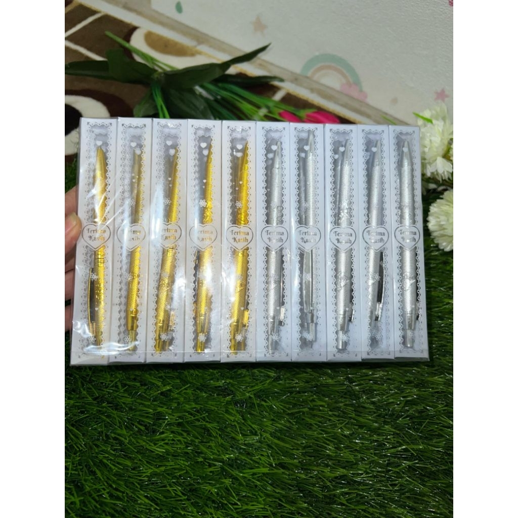 

souvenir murah, pulpen emas perak/ silver emas kemasan mika isi 50pcs 1 pack